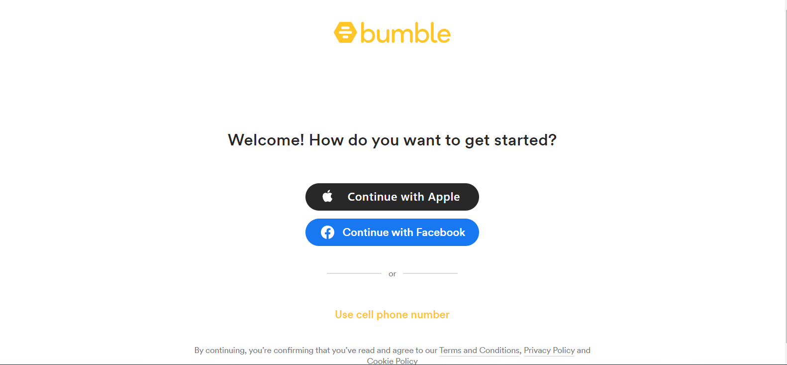 Bumble Sign up